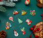 Preview: Diamond Painting 9 Paare Ohrringe Set Schleifen Weihnachts-Schneemann